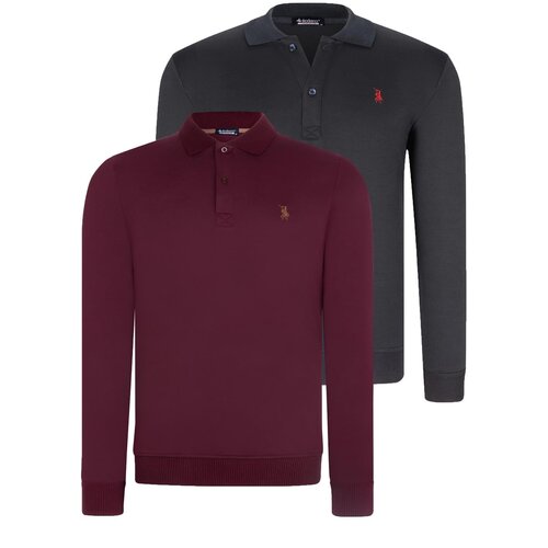 Dewberry DOUBLE SET V4007 MEN&amp;#039;S SWEATSHIRT-PURPLE-NAVY BLUE Slike
