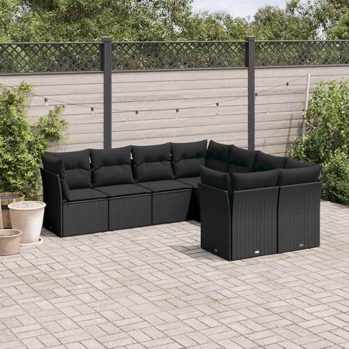  8-dijelni set vrtnih sofa od poliratana s jastucima bež Slike