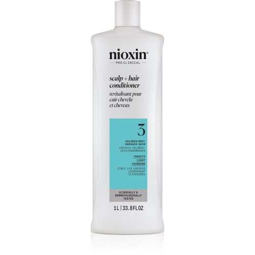 Nioxin System 3 Scalp + Hair Shampoo balzam za barvane redke lase 1000 ml Slike