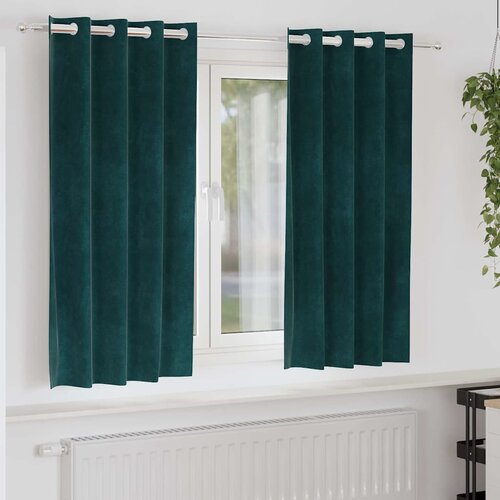  Zavjese za zamračivanje 2 pcs Tamnozelena 140 x 175 cm Baršun Cene