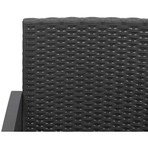 VidaXL 3-dijelni vrtni blagovaonski set s jastucima crni od PP ratana Slike