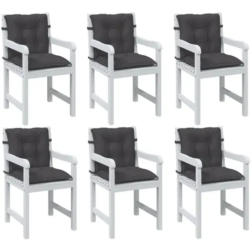 vidaXL Jastuci za stolice 6 kom prošarano antracit 100x50x7 cm tkanina