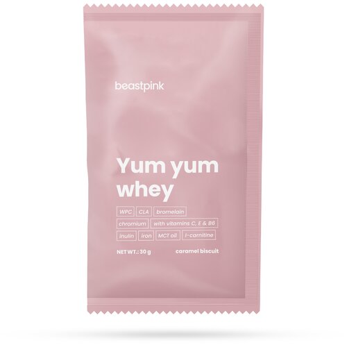 BeastPink Yum Yum Whey 30 g karamel biskvit Slike