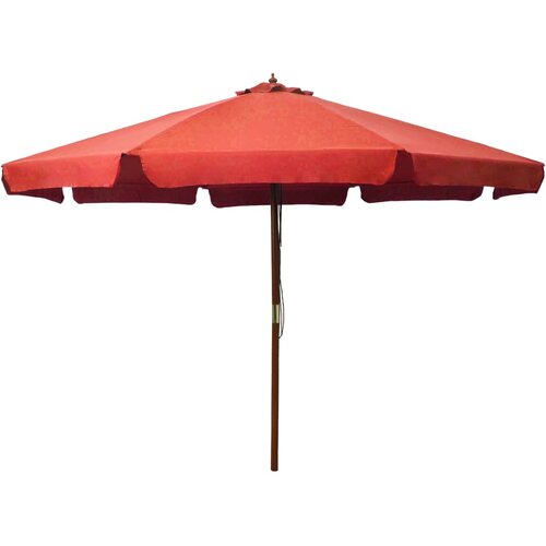 VidaXL Zunanji senčnik z lesenim drogom 330 cm terakota Slike