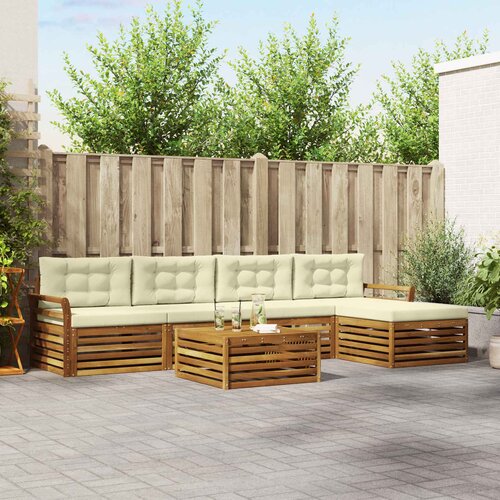  Set vanjskih sofa 6 kom. Prirodna i krem Cijene