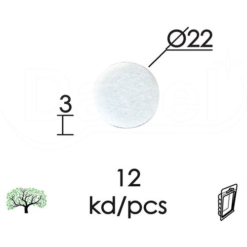 Dabel podloška filc samol. za nameštaj F01 bela FI22X3 mm (12kom) DPZ (0218021) Slike