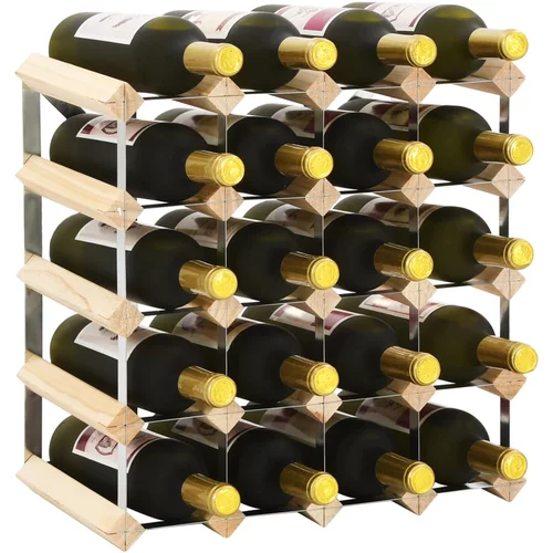 vidaXL Stojalo za vino za 20 steklenic trdna borovina