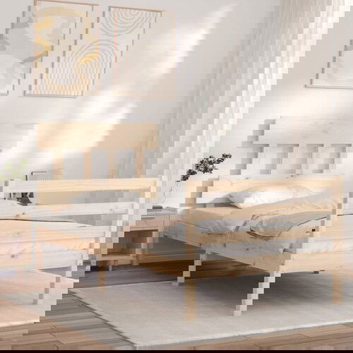 VidaXL Posteljni okvir z vzglavjem 100x200 cm trden les Slike