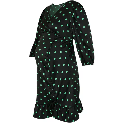 Vero Moda Maternity Obleka 'MESSI' svetlo zelena / črna