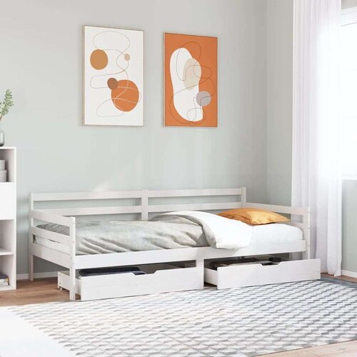 VidaXL Dnevni krevet s ladicama bez madraca 90x200 cm masivno drvo Slike
