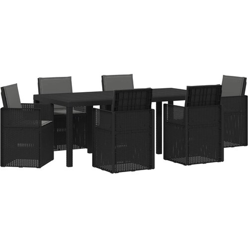  Vrtni set za objed s jastukom 7 pcs Antracit PP Slike