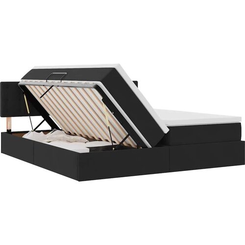  Krevet s od storage s madracem s uzglavljem Crna 100 x 200 cm - Crna 200 x 200 cm Gumbi Slike