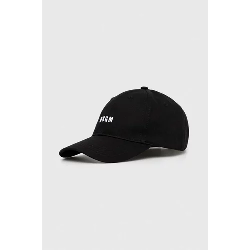Msgm Bombažna bejzbolska kapa črna barva