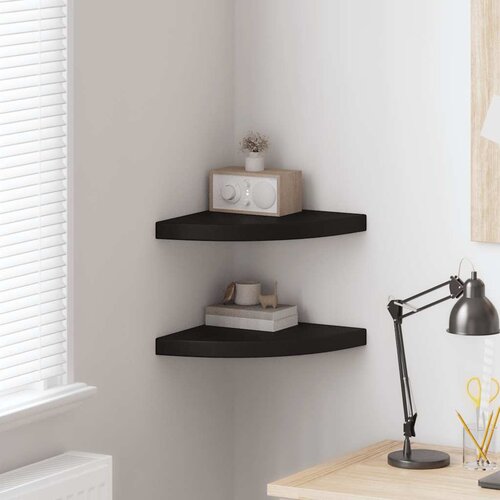  Plutajuće kutne police 2 kom crne 35 x 35 x 3,8 cm MDF Cijene