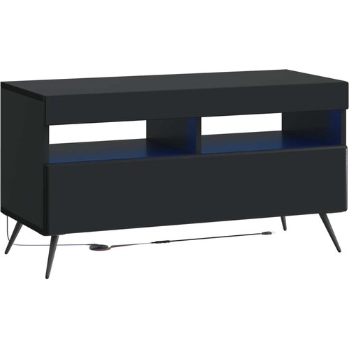  5-dijelni LED TV ormarić Crna Konstruirano drvo Slike