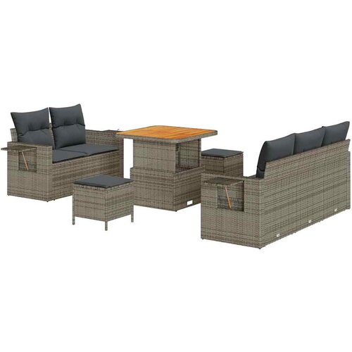 vidaXL Vrtna sedežna garnitura z blazino 8 pcs Siva 80 x 80 x 71 cm, (5000020458) Cene
