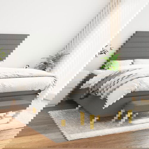 The Living Store Box spring postelja z vzmetnico temno siva 120x200 cm blago - Box Spring Postelja, (21518623) Cene