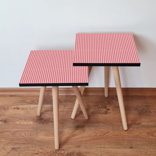 Hanah home 2Shp241 - red redwhite nesting table (2 pieces) Cene