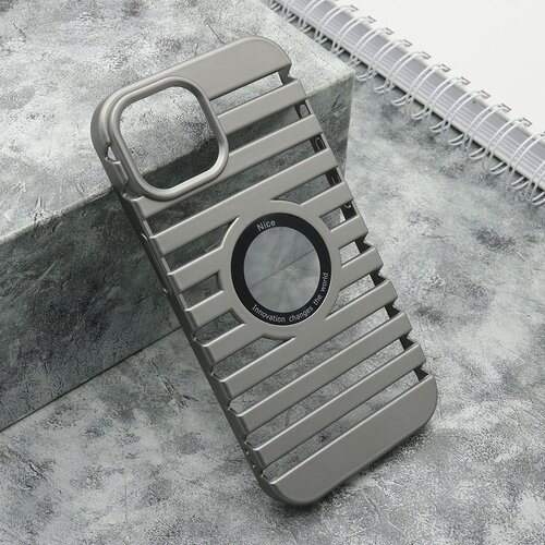 Maska lines logo cut za iphone 15/ siva Slike