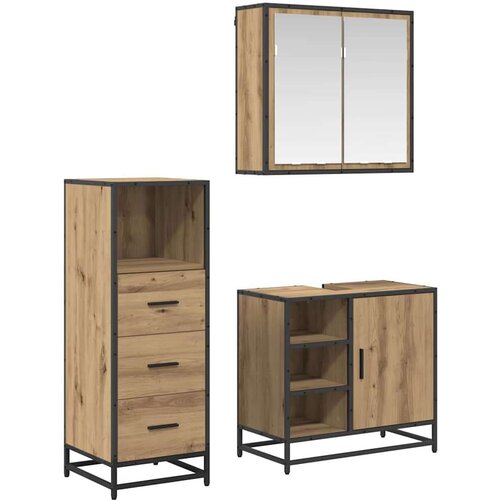 vidaXL set namještaja za kupaonicu 3 pcs hrast artisan 65 x 33 x 60 cm Cene