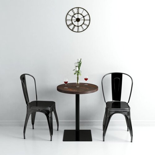 The Living Store Bistro miza mediapan in jeklo okrogla 60x75 cm temna jesenovina - Bistro Miza, (21660623) Cene