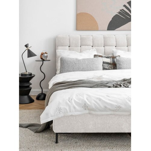 Miuform Kremno bela oblazinjena zakonska postelja z letvenim dnom 160x200 cm Eve &amp;ndash; Slike
