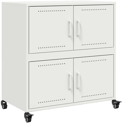 VidaXL Komoda bela 68x39x72 cm hladno valjano jeklo, (21274234) Slike