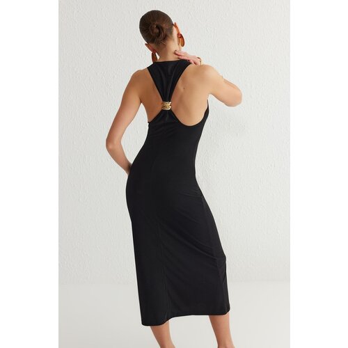 Trendyol Black Fitted Knitted Stylish Dress Cene