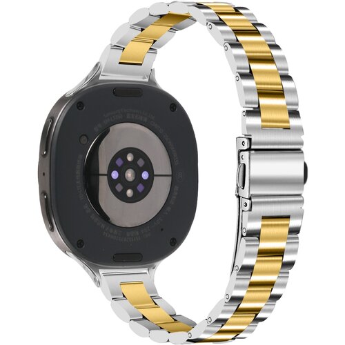 INF združljiv s samsung galaxy watch 8/8 classic tanek jeklen pa&scaron;ček s tremi perlami silver+gold, (5000116406) Cene
