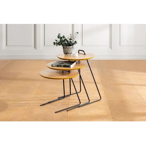 Woody Fashion metis - natural natural nesting table (3 pieces) Cene