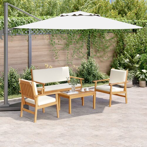 VidaXL set sofa Set od 4 Prirodno Čvrsto bagremovo drvo Slike