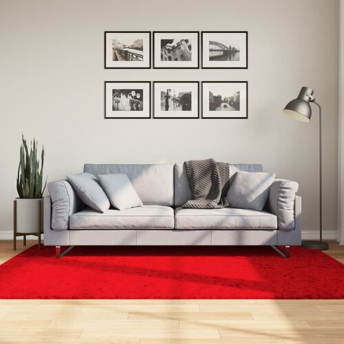 VidaXL Preproga s kratkimi vlakni mehka pralna rdeča 140x200 cm Slike