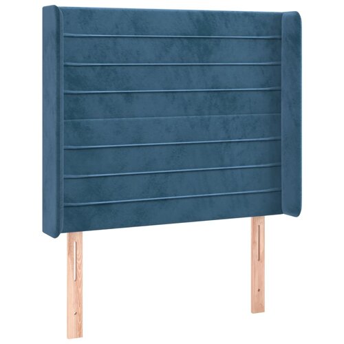 Maison Chic vzglavna omarica - nočna omarica - posteljna omarica z u&amp;scaron;esi temno modro 93x16x118/128 cm žamet, (21712605) Slike