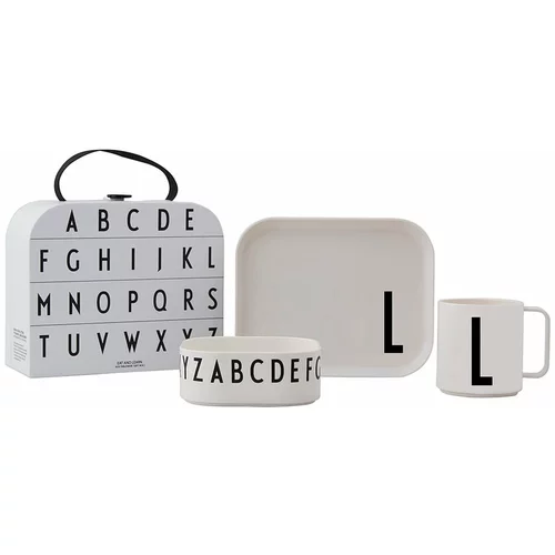 Design Letters 3-dijelni dječji set za jelo s kovčekom Classics L