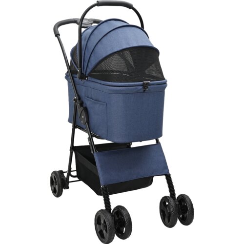 VidaXL Sklopiva kolica za kućne ljubimce Plava 81 x 47 x 99 cm Slike