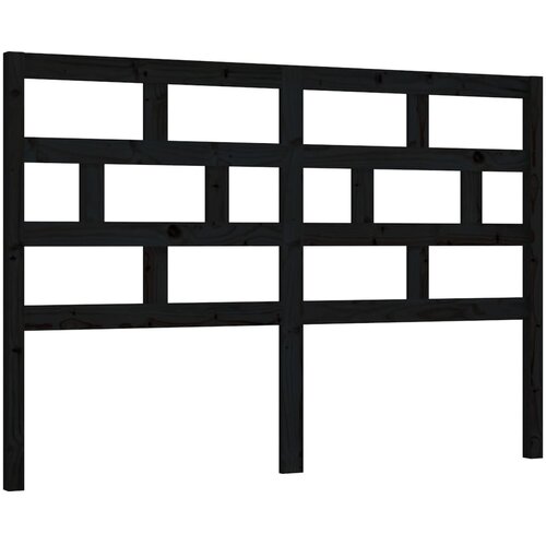 Maison Chic posteljno vzglavje - vzglavna omarica - nočna omarica črno 126x4x100 cm trdna borovina, (21705906) Slike