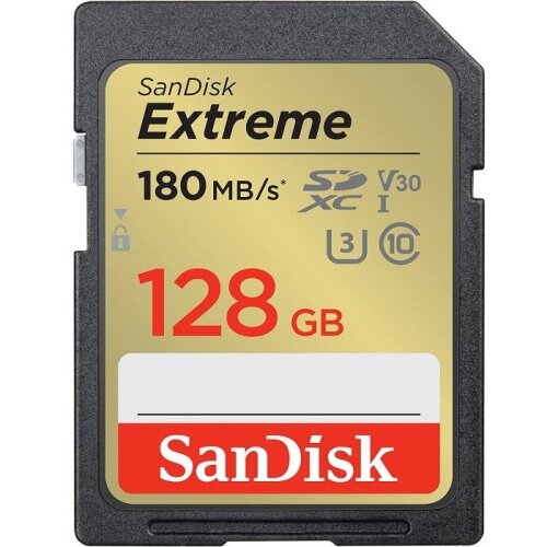 San Disk Extreme 128GB SDXC spominska kartica + 1 leto RescuePRO Deluxe do180MB/s & 90MB/s branje/zap Cene