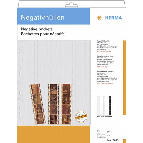 Herma Negative pockets PP clear 25 Sheets/4-Strips 7760 Slike