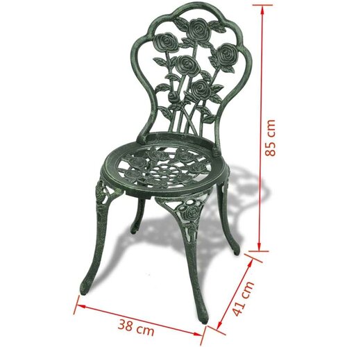 Bistro 3-dijelni bistro set od lijevanog aluminija zeleni Slike