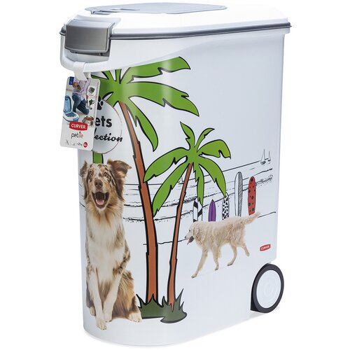Curver posoda za suho pasjo hrano - Dizajn s palmo: do 20 kg suhe hrane (54 litrov) Slike