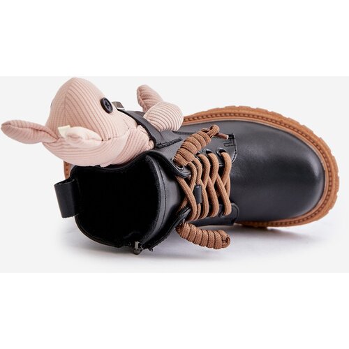Kesi Leather Insulated Children's Boots With Zipper And Bear Black 36261 Cijene