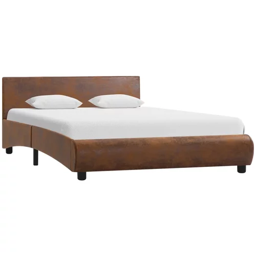 vidaXL Okvir za krevet od umjetne kože smeđi 120 x 200 cm