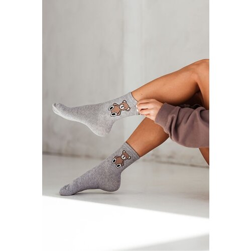 Milena Women&amp;#039;s Cotton Socks With Bear Gray Slike