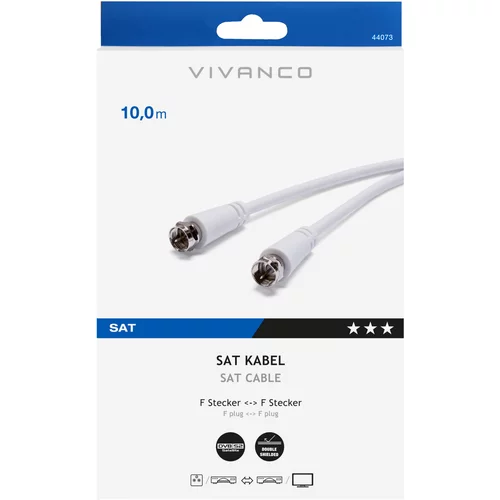 Vivanco Receiveranschlusskabel, weiß 10m VIVANCO 44073 STC FV100-N