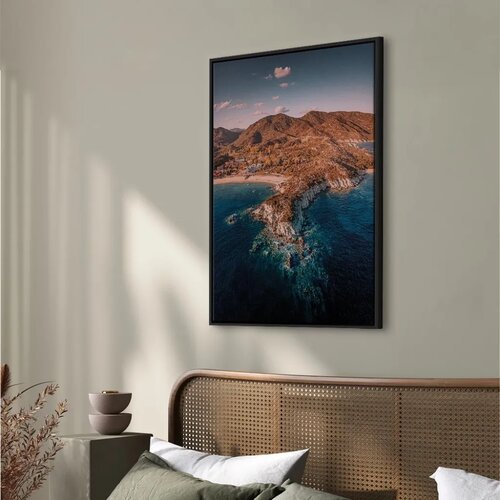  Slika - Cliff in Kalamitsi (1 Part) Vertical 40x60 U crnom drvenom okviru Slike