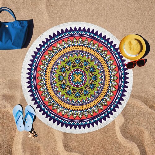 Lessentiel Maison Pe&amp;scaron;kir za plažu Renkli Mandala, 150x150 cm, &amp;Scaron;areni Slike