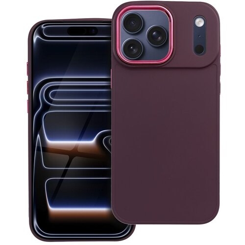  Ovitek za iPhone 17 Pro Max, mat zaključek s kovinskim obročem za kamero, Bordeaux, (5000190627) Slike