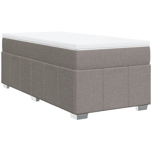 VidaXL Krevet s oprugama i madracem smeđesivi 90x190 cm od tkanine Slike
