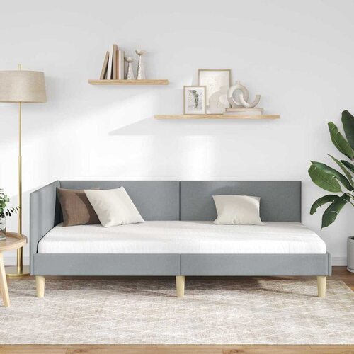  Kutni okvir kreveta s uzglavljem Svijetlo siva 80 cm x 200 cm Slike