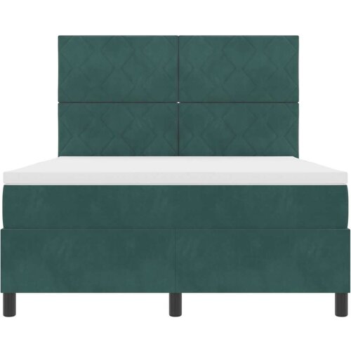 VidaXL Box Spring Krevet s Madracem Tamnozelena 140x200 cm Bar&amp;scaron;un Slike